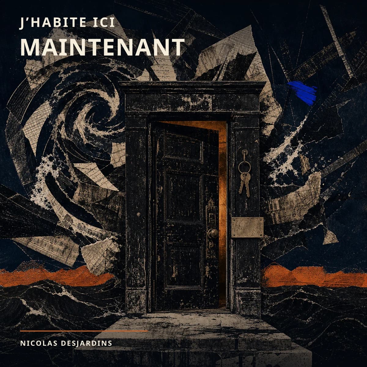 Visuel de porte, clé, cœur et vague pour J’habite ici maintenant