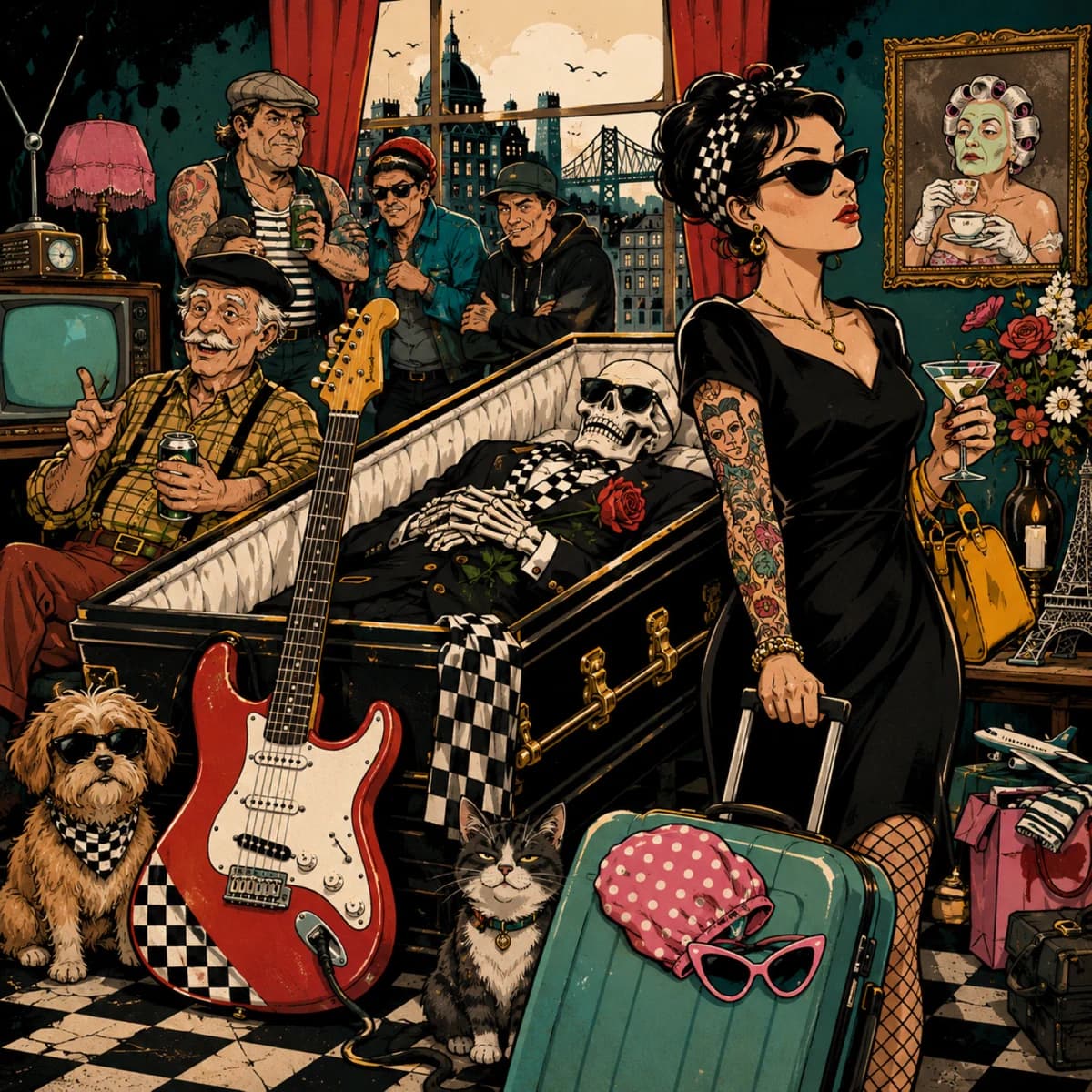 Visuel cabaret-punk pour Si j'mourrais